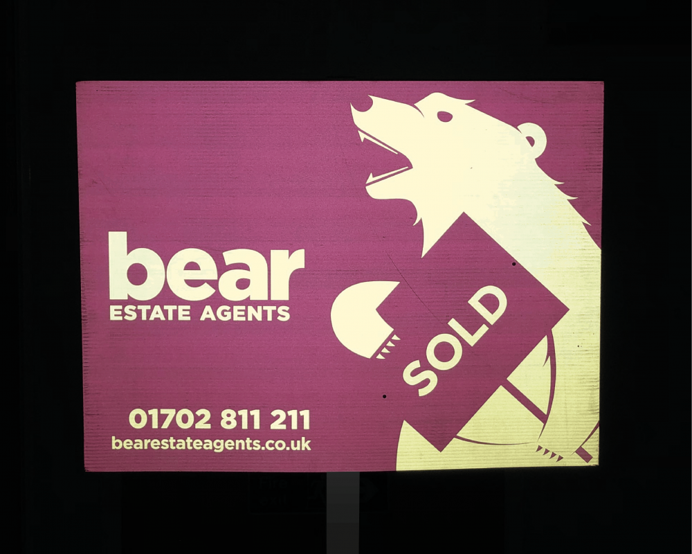 High quality reflective estate agent board.